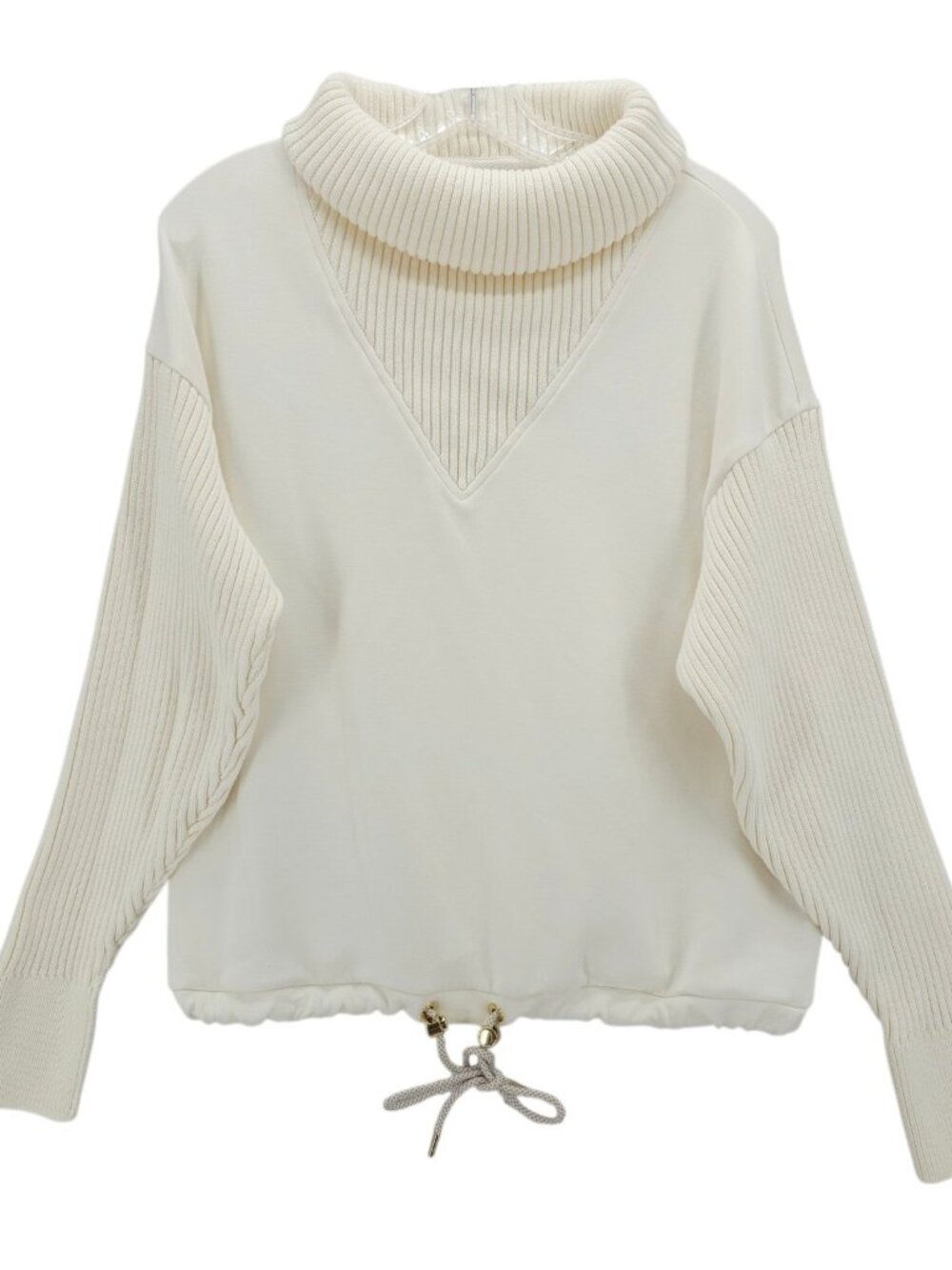 VARLEY Hannah High Neck Sweat Doublesoft Fabric Egret Cream Ivory EUC Medium
